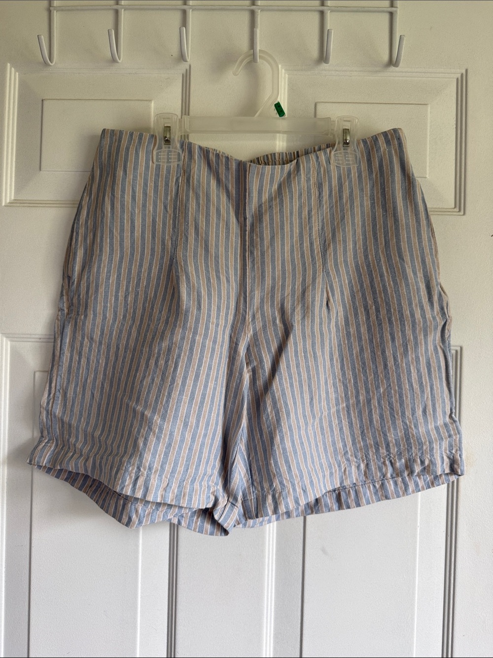 J. Jill Blue and Cream Striped Flat Front Men's Shorts